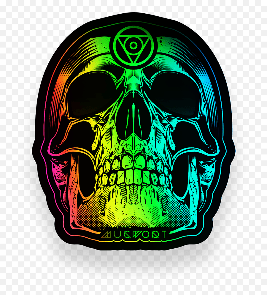 Skull Holographic Sticker - Language Emoji,Skull & Acrossbones Emoticon