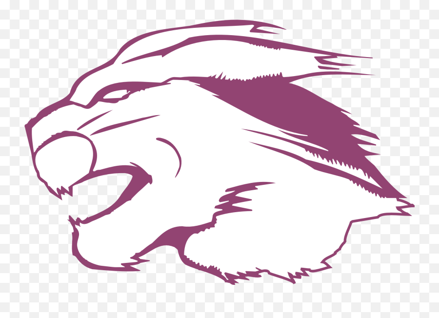 Purple Drawing Of The Head Of Cougar - Clip Art Emoji,Cougar Paw Print Emoticon