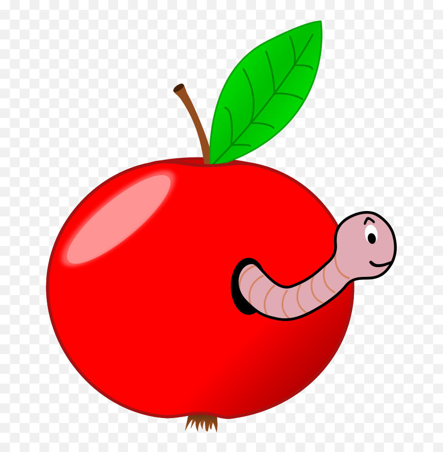 Apple And Worm Clip Art - Apple Worm Clipart Free Emoji,Apple With Worm Emoticon
