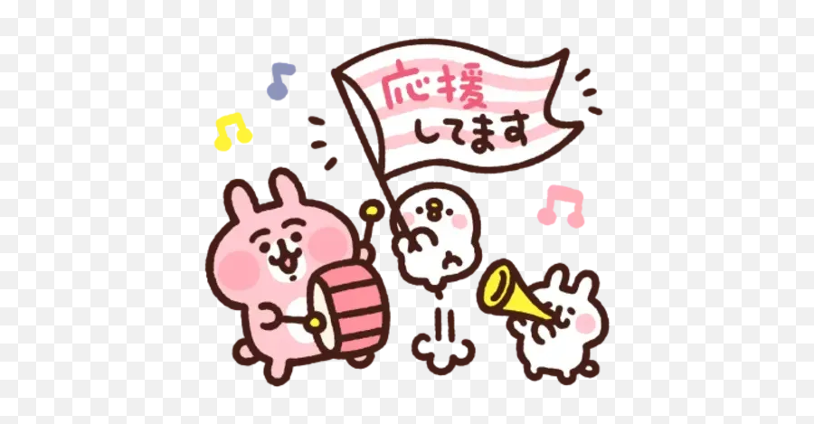 Kanahei Usagi Friendly Greetings Emoji,Kanahei Rabbit Emoticon