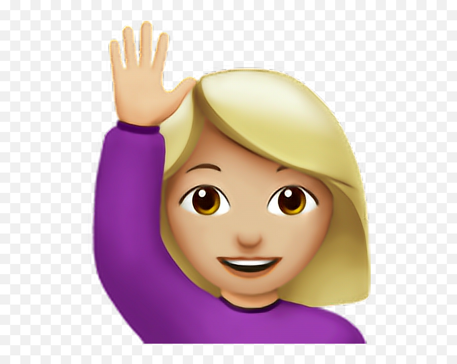 Emoji Sticker - Person Raising Hand Emoji,Girl Emojis Raising Hand