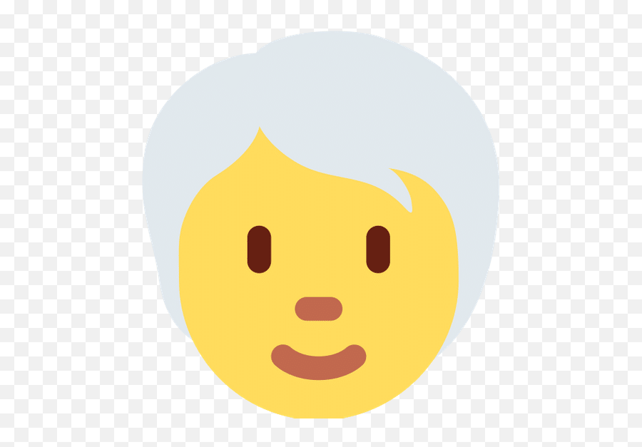 White Hair Emoji - Happy,White Person Emoji