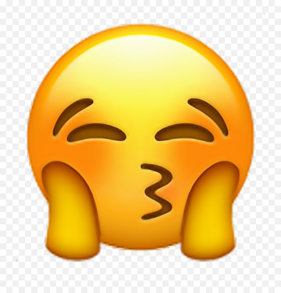 Emoji Blush Love Kiss Kiss Emoji - Blushing Emoji With Hands,Kiss Emoji
