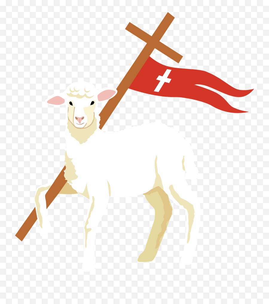 Easter Lamb And Jesuss Cross Clipart - Lamb Jesus On Cross Emoji,Easter Christian Emojis Free