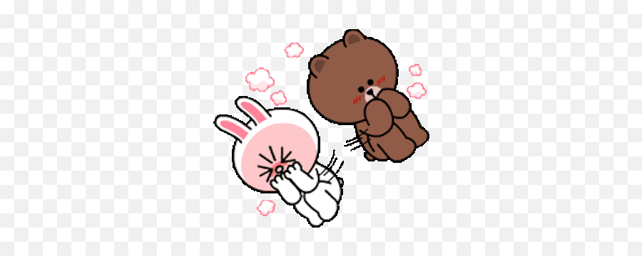 Bear And Bunny Love Animated - Bear And Bunny Gif Emoji,Two Bunny Girl Emoji
