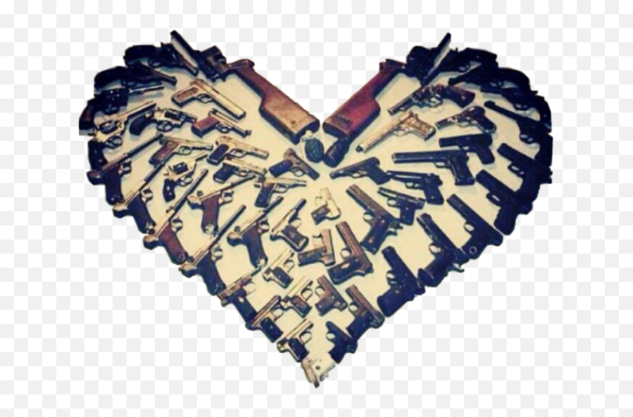 Heart Guns Gun Gunheart Sticker - Valentines Day Meme Guns Emoji,Heart And Gun Emoji