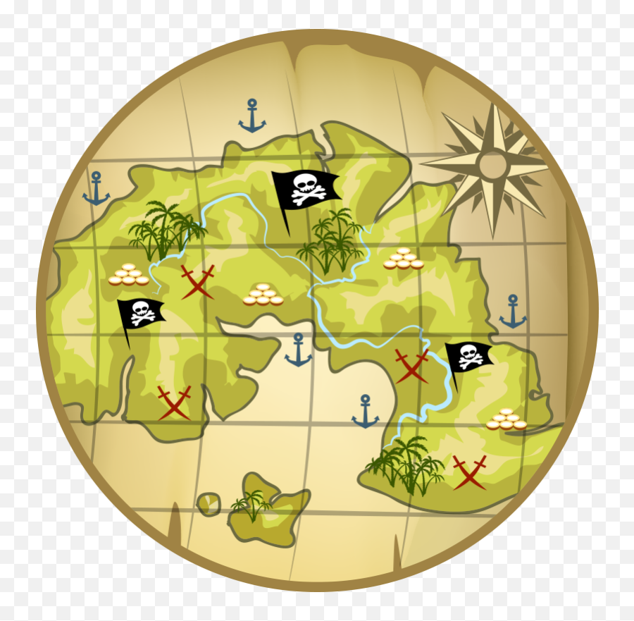 Pirate Treasure Map Kids Vinyl Rug - Map Emoji,Pirate Themed Emoji
