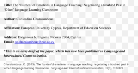 Pdf The U0027burdenu0027 Of Emotions In Language Teaching - Document Emoji,Emotion Words For Product Title