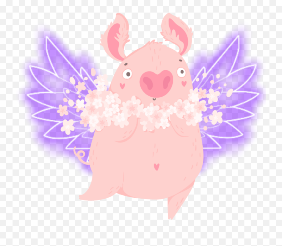 Flying Pig Sticker - Fictional Character Emoji,Flying Pig Emoji