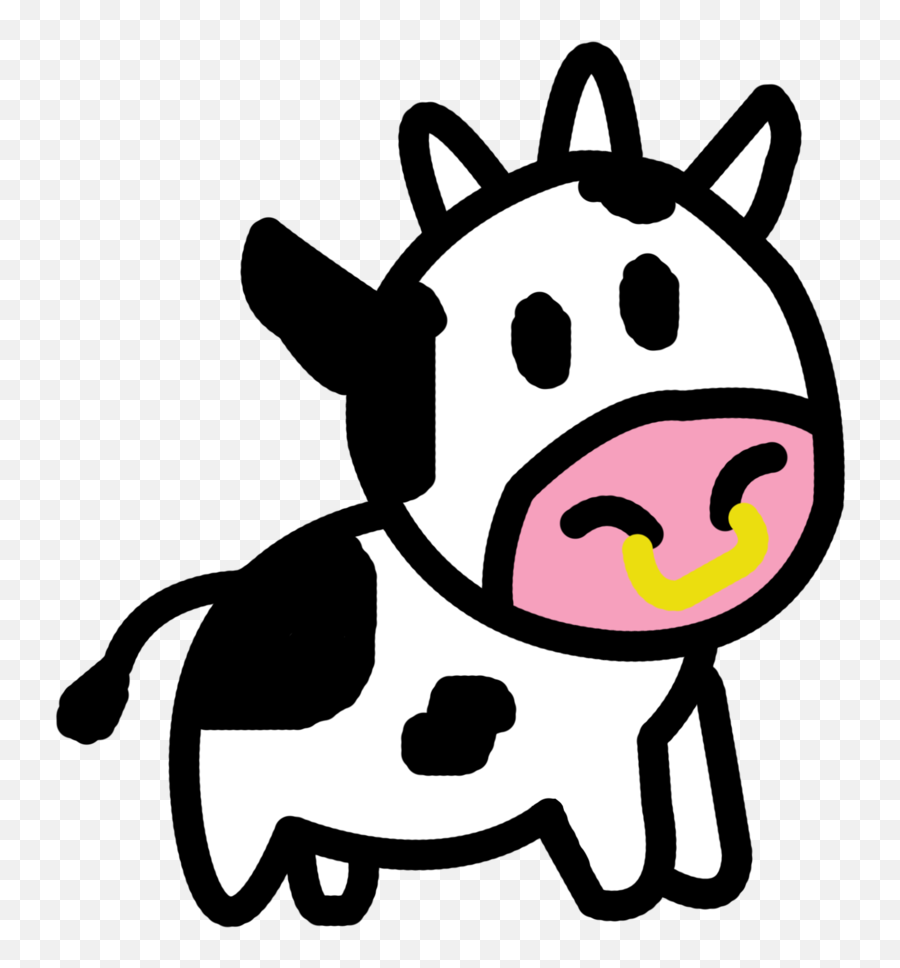 Cow Clipart Easy Pencil And In Color Cow Png - Clipartix Cartoon Transparent Cow Png Emoji,Cow Emojis Png