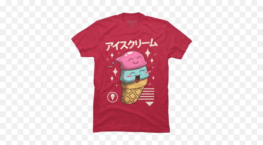 Kawaii Collection Kawaii Collection T - Shirts Tanks And Notebook With Ice Cream Emoji,Ice Cream Emoticon Japanese