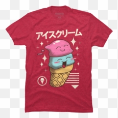 Kawaii Collection Kawaii Collection T - Shirts Tanks And Notebook With Ice Cream Emoji,Ice Cream Emoticon Japanese