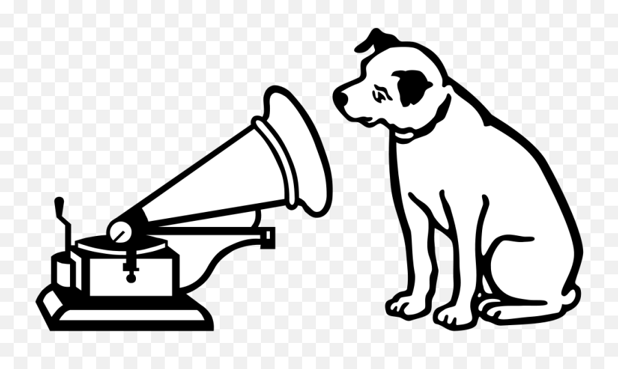 Hmv Logo Dog Transparent Png - Stickpng Emoji,Dog Black White Emoji