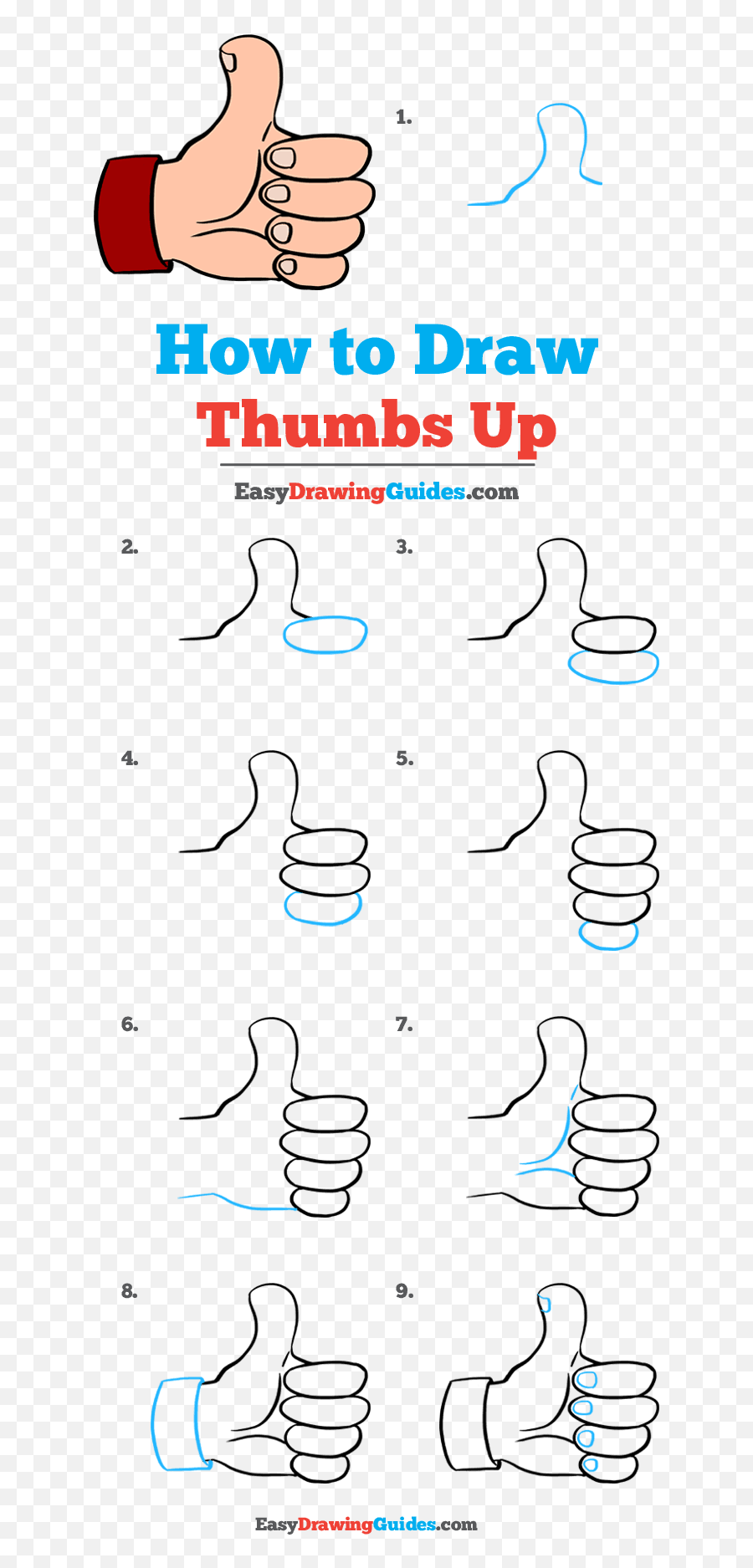 How To Draw A Thumbs Up Sign - Really Easy Drawing Tutorial Draw A Candy Step By Step Emoji,Upside Down Emoji