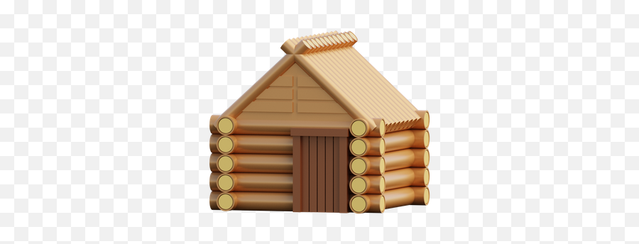 Premium Wooden House 3d Illustration Download In Png Obj Or Emoji,Wood Log Emoji