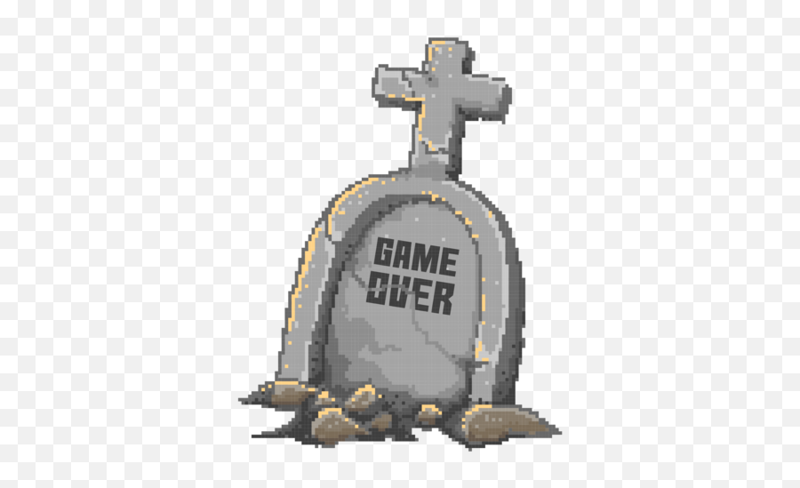 Game Over Retro Tombstone T - Shirt Emoji,Tombstone Emoji
