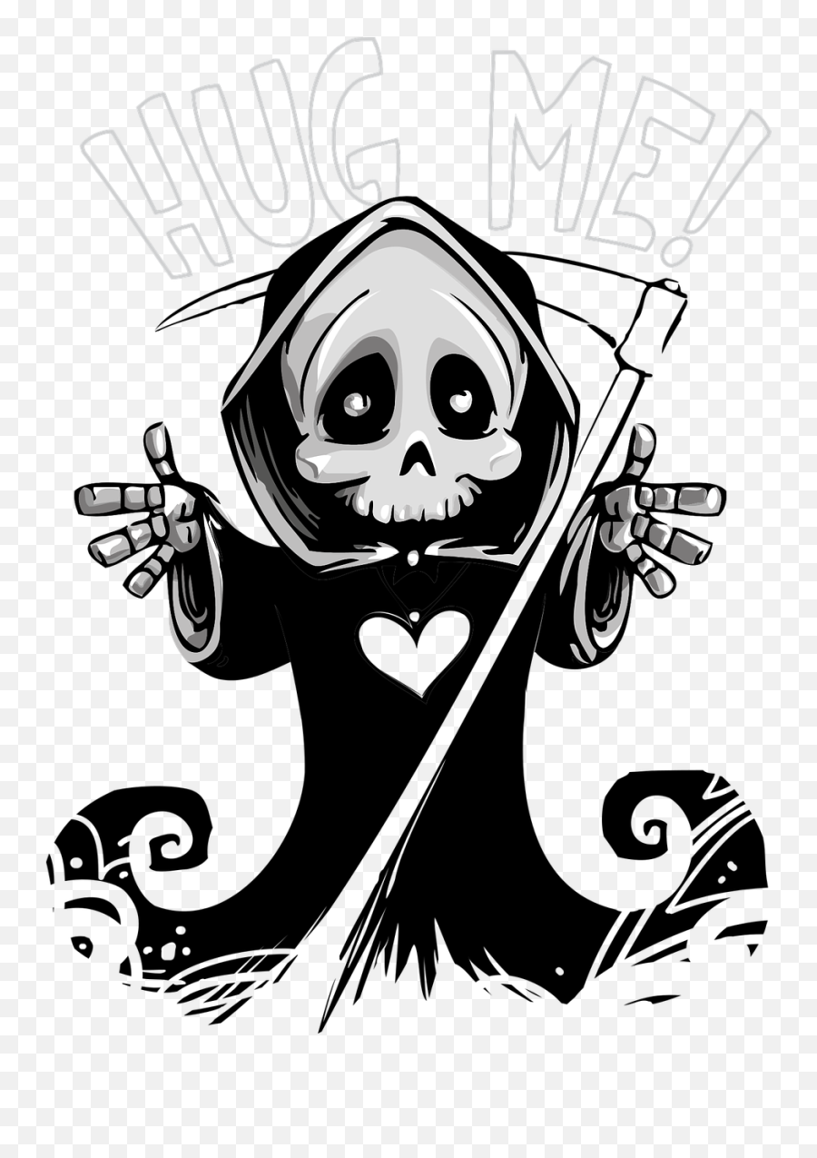 Deathcutemascotgrimreaper - Free Image From Needpixcom Drawing Cute Grim Reaper Emoji,Death Face Emoji