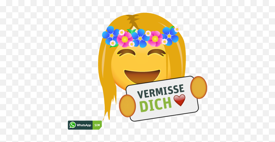 Blumenkranz - Smiley Blumenkranz Emoji,Kussmund Emoticon