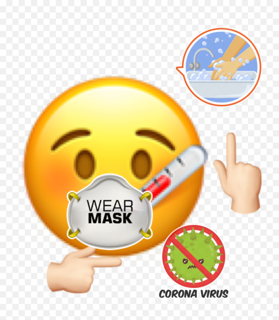 Emoji Corona Virus Wash Sticker - Happy,Corona Virus Emoji