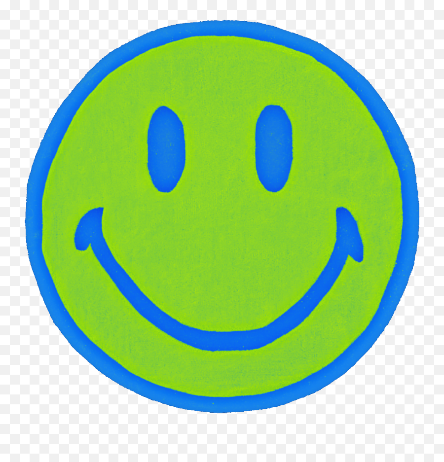 Smiley Smileyface Neon Green Blue Sticker By Kelybely Emoji,Blue Smiley Face Emoticon
