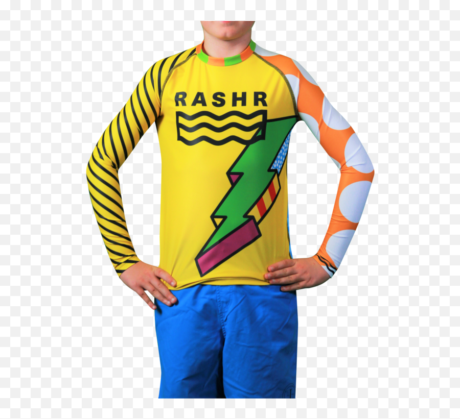 Bolt Boys Long Sleeve Rash Vest U2013 Rashr - Long Sleeve Emoji,Biys Graphic Emoji Long Sleeves