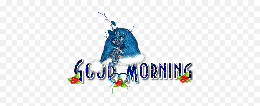 Good Morning With Blue Glittering Image - Hat Good Morning Emoji,