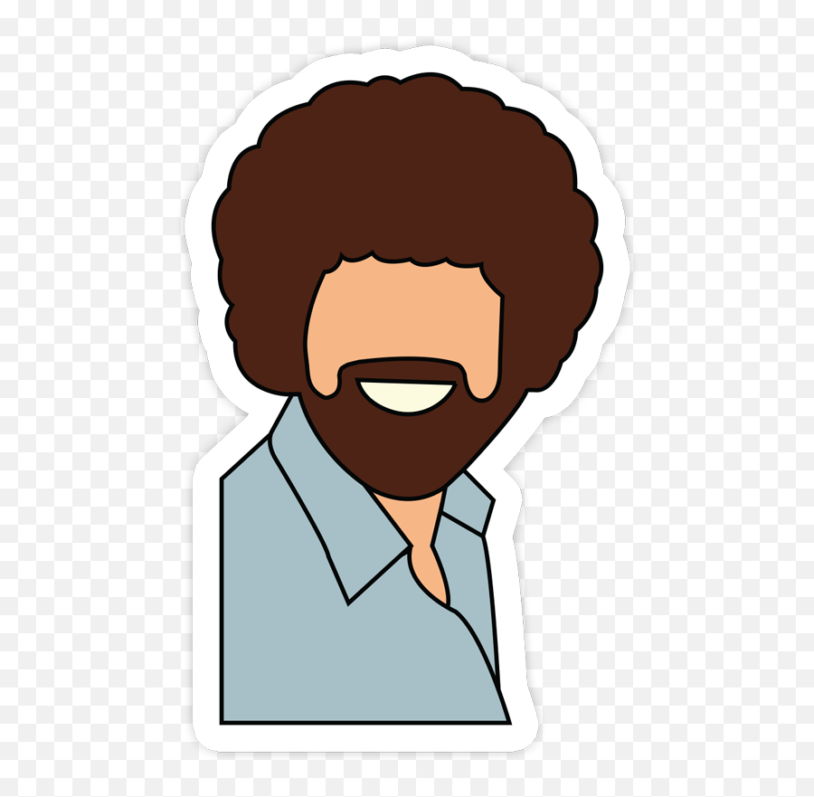 Bob Ross Sticker - Clipart Bob Ross Cartoon Emoji,Bob Ross Meme Emoticon