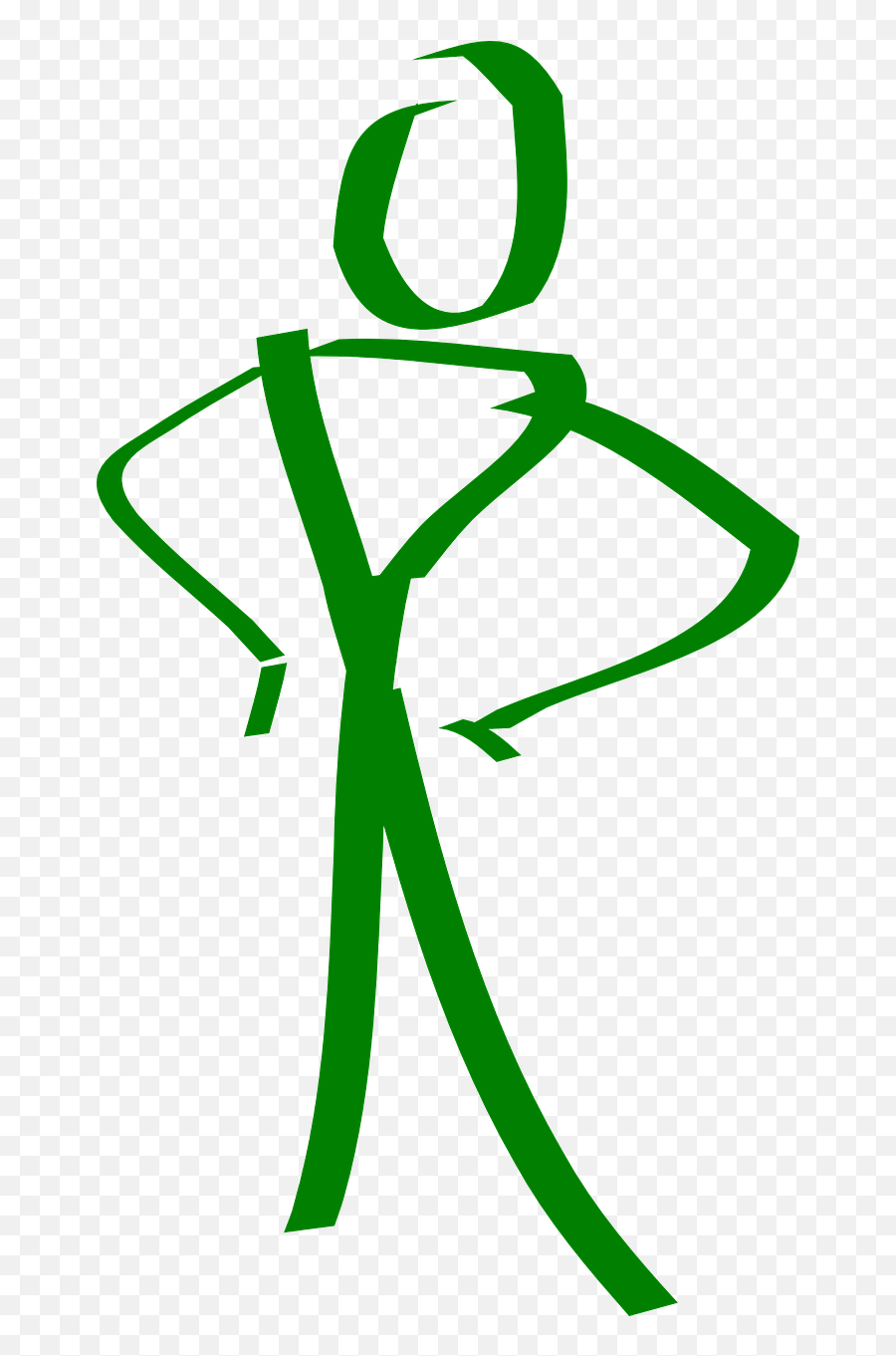 Stick Figure Standing Stick Man Green Public Domain Image - Strong Stick Figure Png Emoji,Stick Body Emoticon