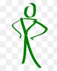 Stick Figure Standing Stick Man Green Public Domain Image - Strong Stick Figure Png Emoji,Stick Body Emoticon