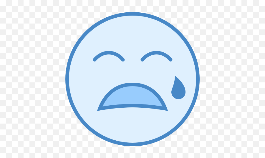 Crying Icon In Blue Ui Style - Happy Emoji,Animated Baby Crying Emoticon