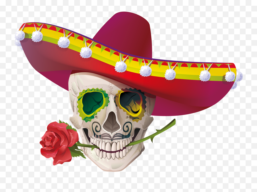 Download Cuisine Mexican Skull Calavera Mayo De Cinco Emoji,Emoticon With Sombrero