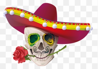 Download Cuisine Mexican Skull Calavera Mayo De Cinco Emoji,Emoticon With Sombrero