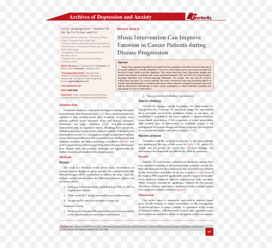 Pdf Music Intervention Can Improve Emotion In Cancer Emoji,2b A2 No Emotions