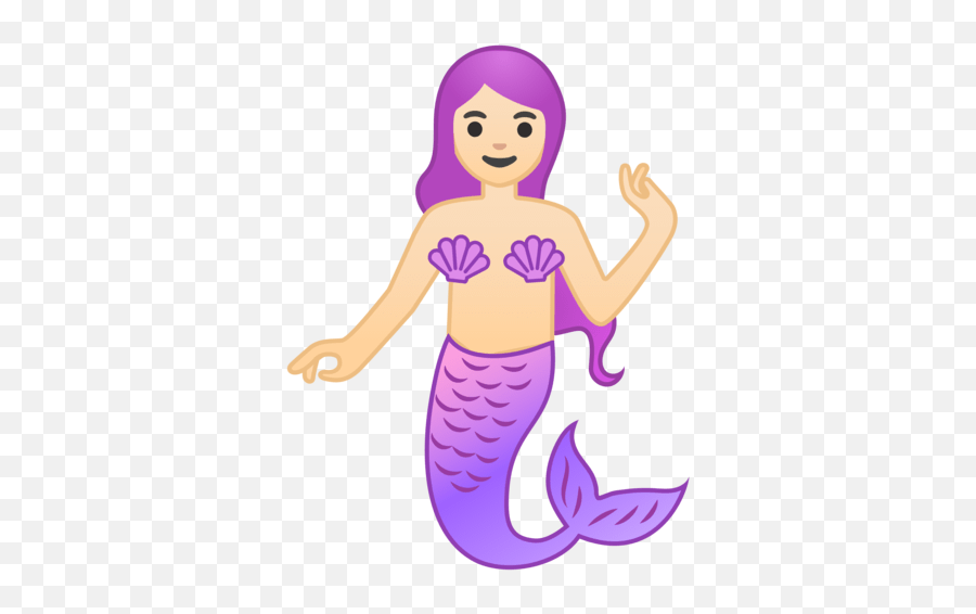 Mermaid Person With Light Skin Tone Emoji,Emoticon Fox Android