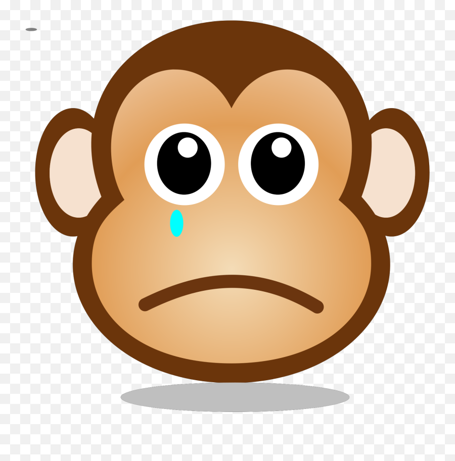 Sad Monkey Face Cartoon Clipart - Full Size Clipart Emoji,Monket Emoticon