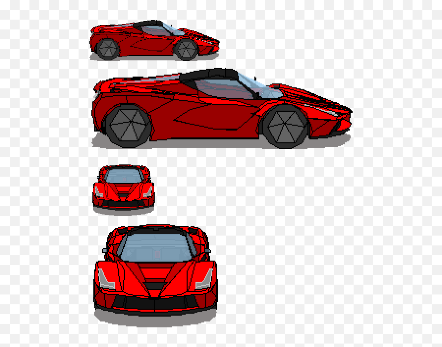 Ferrari Pixel Art By - Laferrari Pixel Art Clipart Full Emoji,Fast Car Emojis