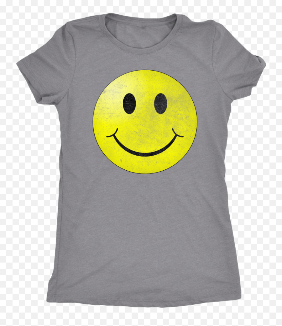 Smiley Face Vintage Tee - Ladiesu0027 Short Sleeve Ultra Comfort Happy Emoji,Emoticon Shirt