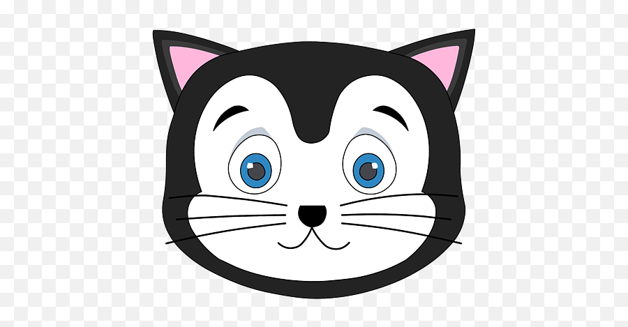 Cute Cat Face T - Shirt Emoji,Black Cat Emoticon Instagram