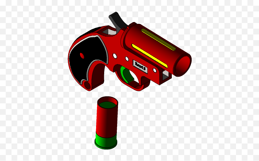 Flare Gun 3d Cad Model Library Grabcad Emoji,Gun Emoji