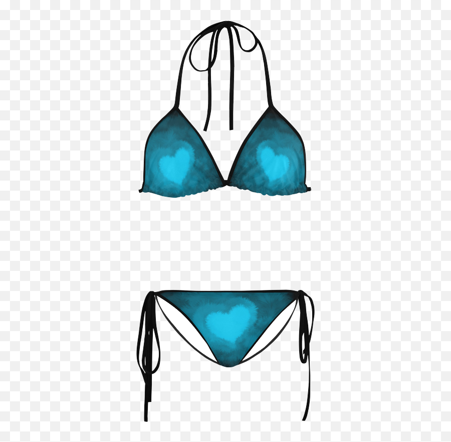 Blue Fluffy Heart Custom Bikini Swimsuit Id D357219 Emoji,Bottom Emoji