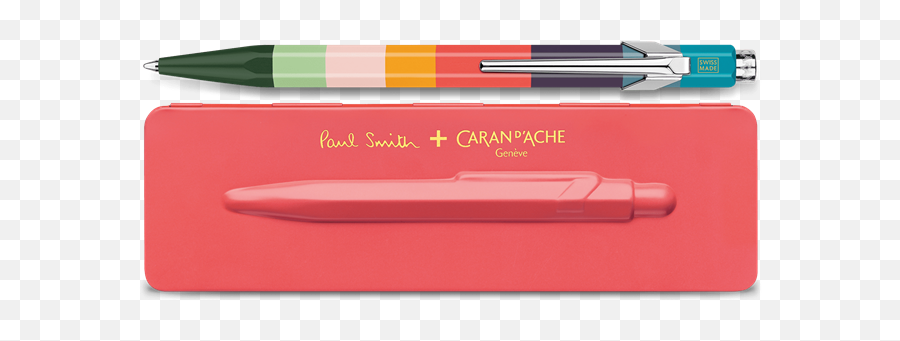 Caran Dache 849 Paul Smith Ballpoint Pen With Etui Coral - Caran D Ache 849 Paul Smith Balpen Emoji,Faber Castell Emotion Pencil