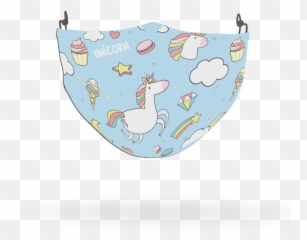 Blue Unicorn Pattern Face Covering Print 6 - Mythical Creature Emoji,Unicorn Emoji T Shirt