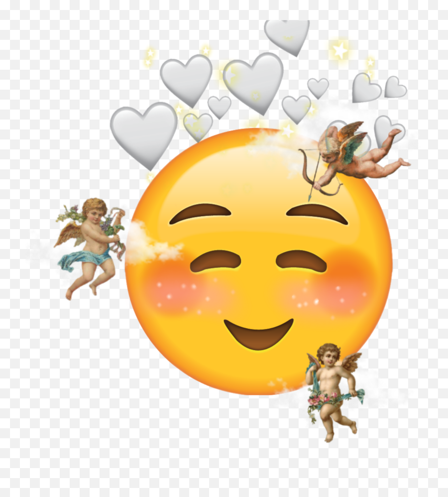 Angelsgodblushingwhitehearts Sticker By Itz Ruth - Happy Emoji,Emoticon Angels