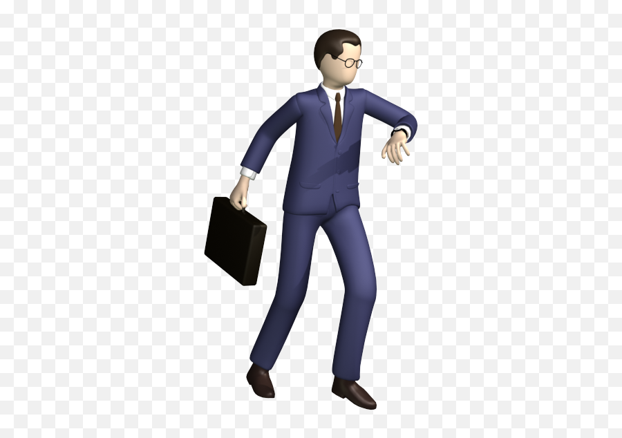 Businessman In A Hurry With Suitcase Business Man Blue - I Adam Resmi Animasyon Emoji,Briefcase Emoji