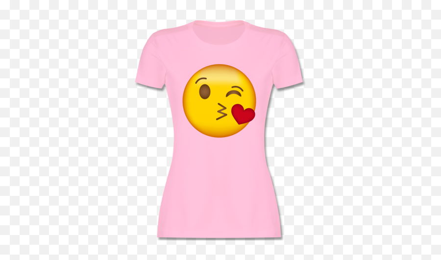 Comic Shirts Emoticon Kuss - Mund Damen Premium Tshirt Rosa Xl Happy Emoji,Kussmund Emoticon