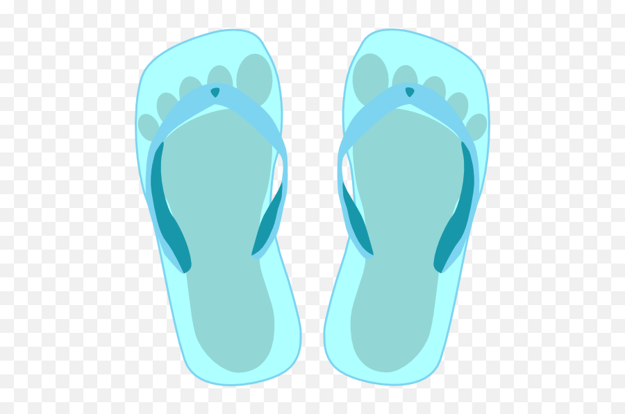 Thong Light Blue With Footprint Clipart - Tsinelas Transparent Emoji,Flower Vs Footprints Skull Emoji