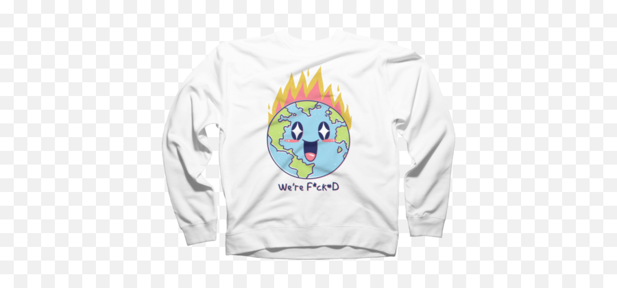 Fire Crewnecks Design By Humans - Retro Sweatshirts Emoji,Witch Cauldron Emoticon