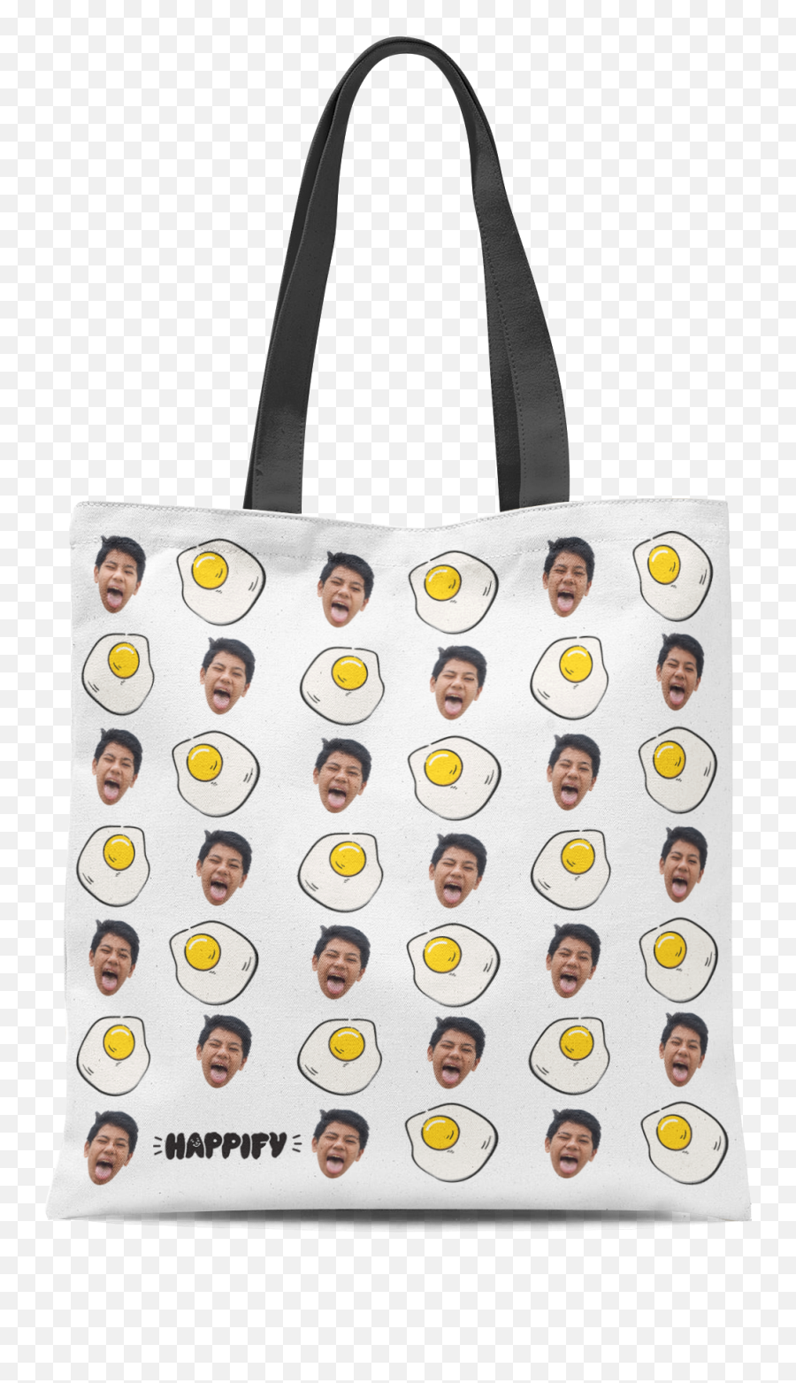 Sunny Side Up Eggs Custom Face Bag U2013 Happify Socks - Tote Bag Emoji,Emoticons Sweat On Side Of Face