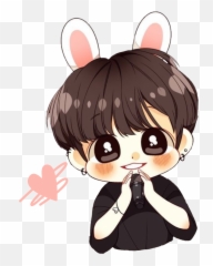 Chibi Cute Jungkook Drawing - Jungkook Bts Chibi Emoji,Chibi Vamire Emotion Attraction