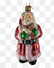 Santa With Peace Dove Ornament - Santa Claus Emoji,Christmas Bracelets Santa Claus Emoji Charms